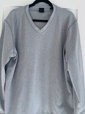 Dunning Golf V-Neck Men's Sweater - Light Gray size Large New